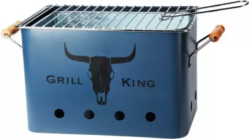 Přenosný gril na dřevěné uhlí GRILL KING 43 x 20 cm modrá
