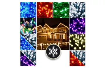 Vánoční venkovní LED řetězy - Efektní světelný řetěz - 30 metrů