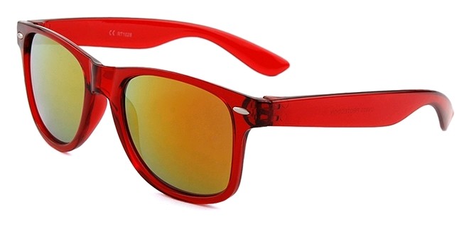 Eclipse Sunglasses Plastic transparent Red frame with Red mirror lens Eclipse Sunglasses Plastic transparent Red frame with Red mirror lens