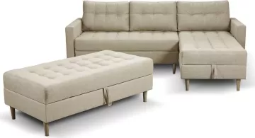 Furniture Sobczak Univerzální rohová sedací souprava Pires s taburetem