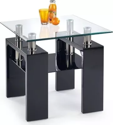 Halmar Konferenční stolek Diana H, čtvercový, sklo/černý