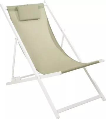 PROGARDEN Lehátko zahradní židle skládací bílá/zelená KO-FD4100170