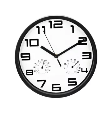 Nástěnné hodiny s teploměrem a vlhkoměrem 25 cm bílá