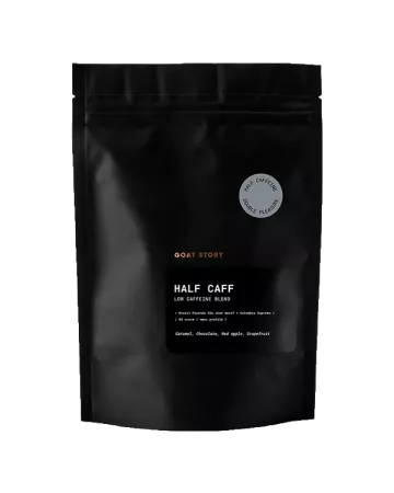 GOAT STORY Half Caff Low caffeine Coffee Blend Hmotnost: 250 g, Hrubost mletí: Espresso