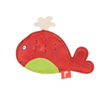 Akinu hračka velryba PREMIUM kůže 17,5 cm Barva: Červená