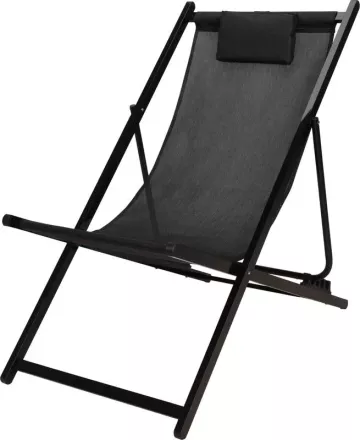 PROGARDEN Lehátko zahradní židle skládací černá KO-FD4100180