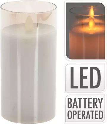 LED svíčka skleněná 7,5 x 15 cm teplá…