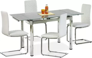 Halmar Jídelní skleněný rozkládací stůl Logan 2, šedý