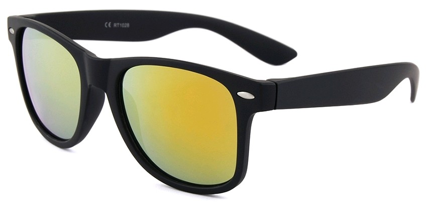 Eclipse Sunglasses Plastic Matte black frame with Gold-Red mirror lens Eclipse Sunglasses Plastic Matte black frame with Gold-Red mirror lens